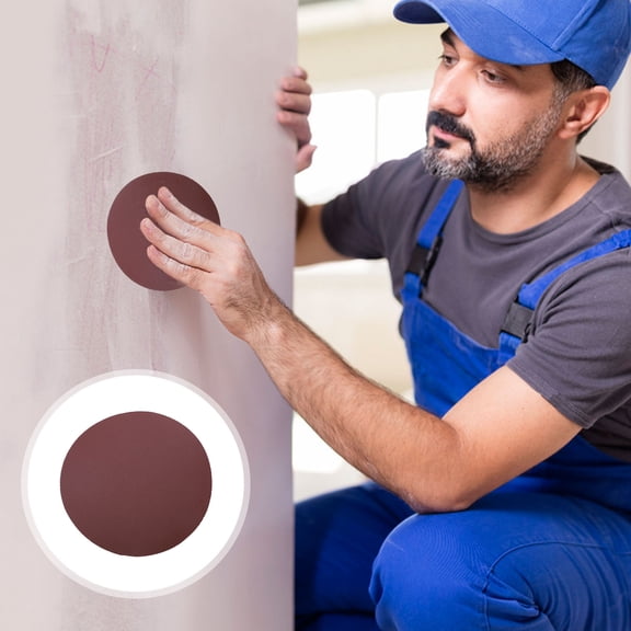 LABSERRON 4 Inch Round Red Sandpapers 20Pcs for Construction Carpentry Sanding