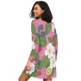 thumbnail image 2 of FORMRS Womens Long Sleeve Nightgowns Crew Neck Sleep Shirt Soft Pajamas Sizes S-3XL, White Flowers, 2 of 8