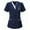Navy, variant on Customer Customization Embroidered Women's Medical Scrub Top – Mock Wrap Design with Multiple Pockets Red