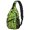 Alien Head Bright Green Pattern, variant on Alien Cow Pale Purple Pattern Sling Backpack, Unisex Daily Travel Sling Pack with Side Mesh Pockets, Breathable Padded Back Gift Ideas for Travel Shopping Commuting