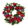 thumbnail image 6 of Patriotic Wreath Front Door 4th of July Decor,Simulation Flower Hanging Garland Independence Day,Red White Blue Floral Home Wall Decoration,Memorial Day Labor Day Veterans Day Holiday Outdoor Porch, 6 of 7