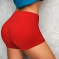 thumbnail image 4 of Kdxio Red Print Workout Shorts for Women Seamless Soft Smooth Gym Yoga Scrunch Active Shorts, 4 of 9