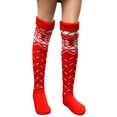 thumbnail image 1 of Women Christmas Knitted Stockings, Elastic Printed Pattern Socks, 1 of 5