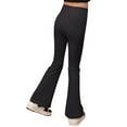 thumbnail image 6 of HUAXUN-Girls High Waist Flared Leggings - Korean Style Yoga Pants with Hem Detail, Stretchy Soft Workout Bottoms for Kids 3-14 Years, Comfortable Casual Wear & Sports Activities(Black,3-4Years), 6 of 6