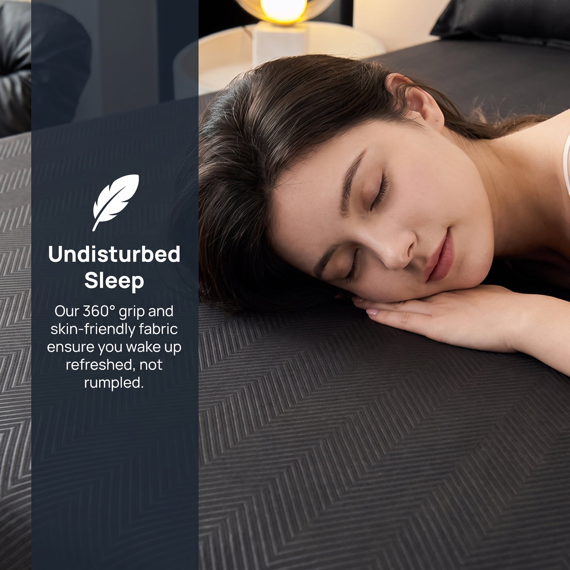 Unique Bargains Fitted Sheet Polyester Ripple Bed Sheets for Sleep Black 39"x74.8"