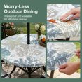thumbnail image 5 of Round Outdoor Tablecloth with Umbrella Hole and Zipper, Blue Coral Coastal Tablecloth with Elastic Waterproof, Summer Beach Ocean Starfish Conch Patio Table Covers for 55" - 60" Picnic Pool Tables, 5 of 9