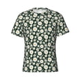 thumbnail image 4 of Vsdgher White Daisies and Bee Print Men's Dry Fit Mesh Athletic Shirts Moisture Wicking Tennis T-Shirt Tops, 4 of 9