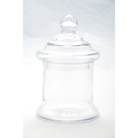 CC Home Furnishings Hand Blown Glass Jars with Finial Lid - 10” - Clear