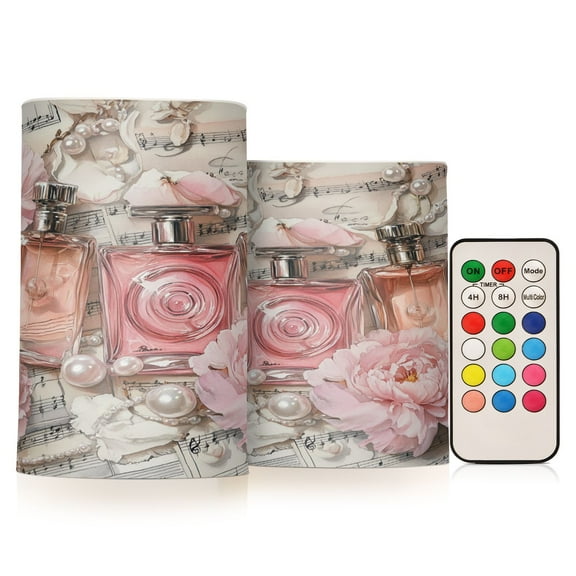 BZSMCE Flameless Candles LED Lights Perfume with Flowers Creativity Battery Candles