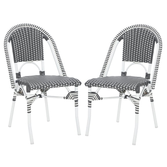 Safavieh Torino Outdoor Metal Dining Side Chairs - Set of 2, Gray/White