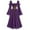 Purple, variant on Gown Featuring Dramatic Flared Sleeves And Square Neck Design For Historical Events And Themed Parties Green M