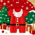 thumbnail image 6 of Baby Girl Santa Outfit Short Sleeve Santa Bodysuit Holiday Outfit Christmas Outfit Baby Boy 12-18 Months, 6 of 6