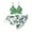Green tropical plant, variant on URMAGIC Girls' Beach Sport Wrap Around Bikini 3-Piece Swimsuit Bathing Suits Set with Beach Skirt 8-12 Years