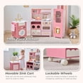 thumbnail image 3 of Teamson Kids Little Chef Savannah Wooden 3-piece Play Kitchen Set with Fridge, Sink, Stove & 21 Accessories, Pink, 3 of 14