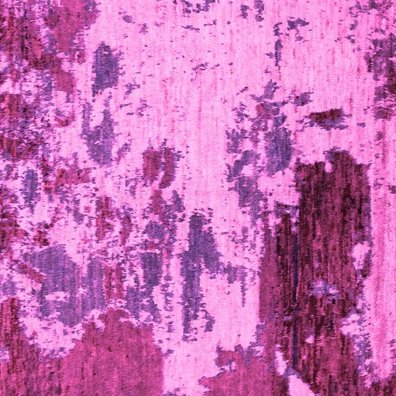 Ahgly Company Indoor Square Abstract Pink Modern Area Rugs, 7' Square