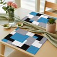 thumbnail image 3 of Abstract Geometric Placemats Set of 4 Mid Century Blue Place Mats Table Mats Kitchen Dining Home Outdoor Party Table Decoration, 3 of 9
