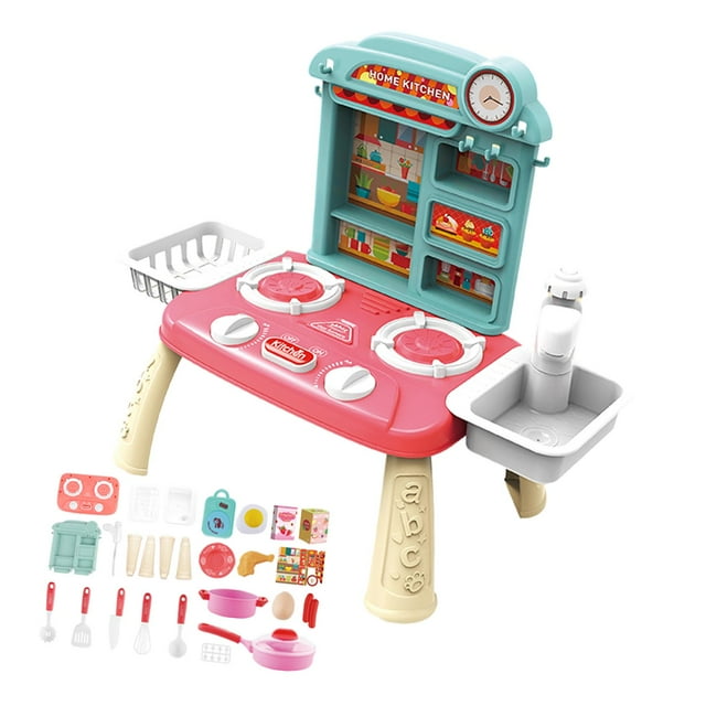 Fregadero de cocina de Juguete Baoblaze Rosa sistema automático de ciclo de agua