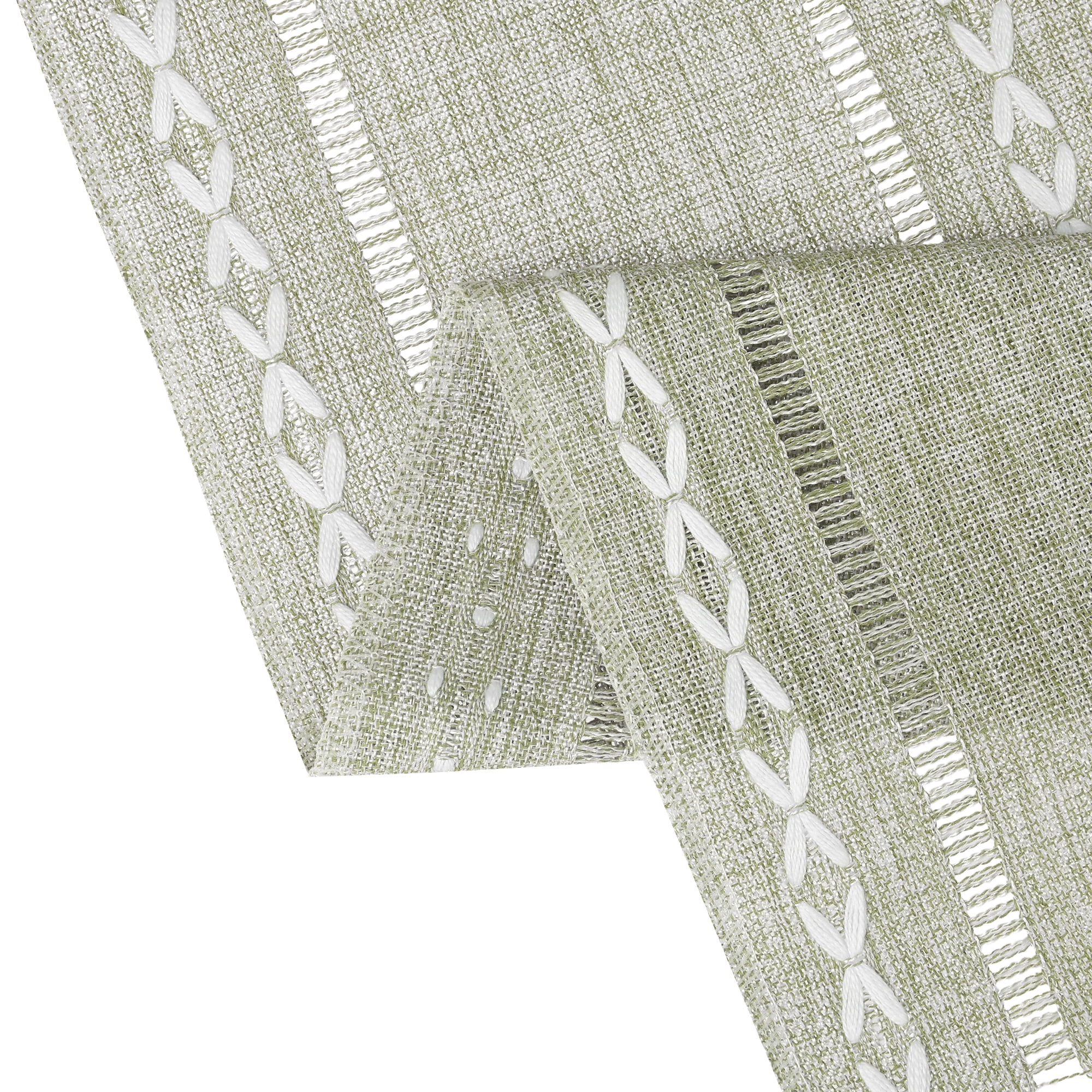 Unique Bargains Fringe Table Runner Hollow Out Table Flags for Daily Decoration Green 13"x63"