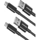 thumbnail image 2 of Cable Lightning de nylon premium Anker de 6 pies paquete de 2 certificado MFi para cargadores de iPhone negro, 2 of 2