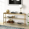 thumbnail image 6 of Evelyn&Zoe Alexis 55" Wide Rectangular Console Table, Brass, 6 of 8