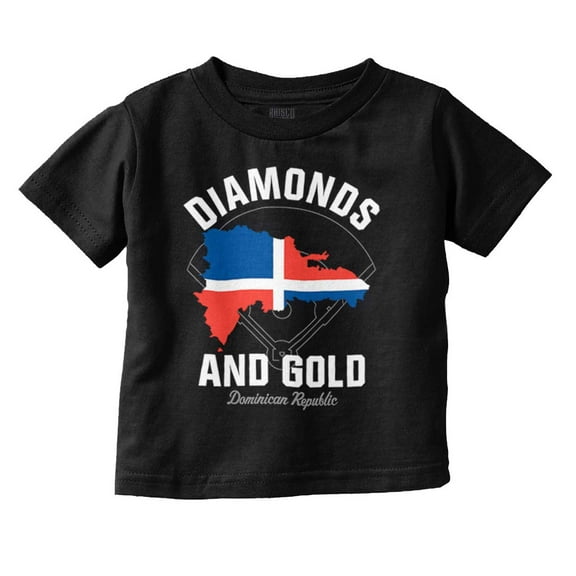 Dominican DR Shaped Pride Heritage Toddler Boy Girl T Shirt Infant Toddler Brisco Brands 6M