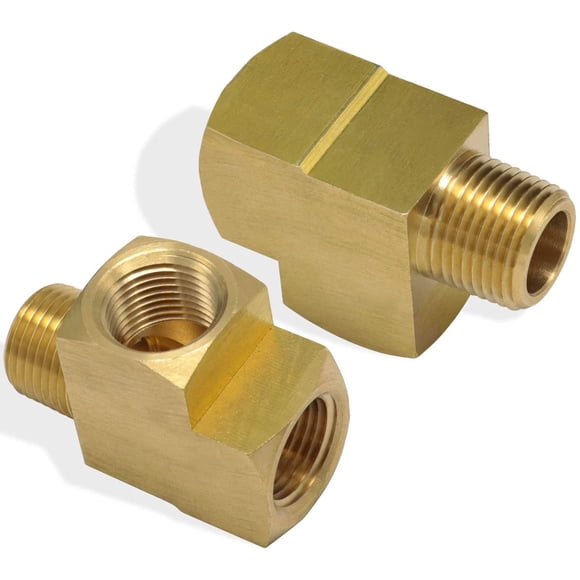 Boeray 2 uds 3/8 "NPT tubo hembra a 3/8" NPT tubo macho a 3/8 "NPT hembra metales latón Barstock Street Tee tubo manguera