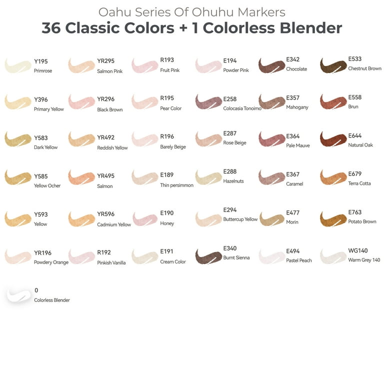 Marcadores Ohuhu 60 colores + 1 blender, Landscape Tones