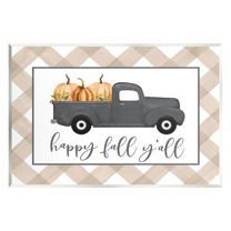 Stupell Industries Happy Fall Y'all Vintage Truck Carrying Pumpkins Graphic Art Unframed Art Print Wall Art, Design by Lettered and Lined
