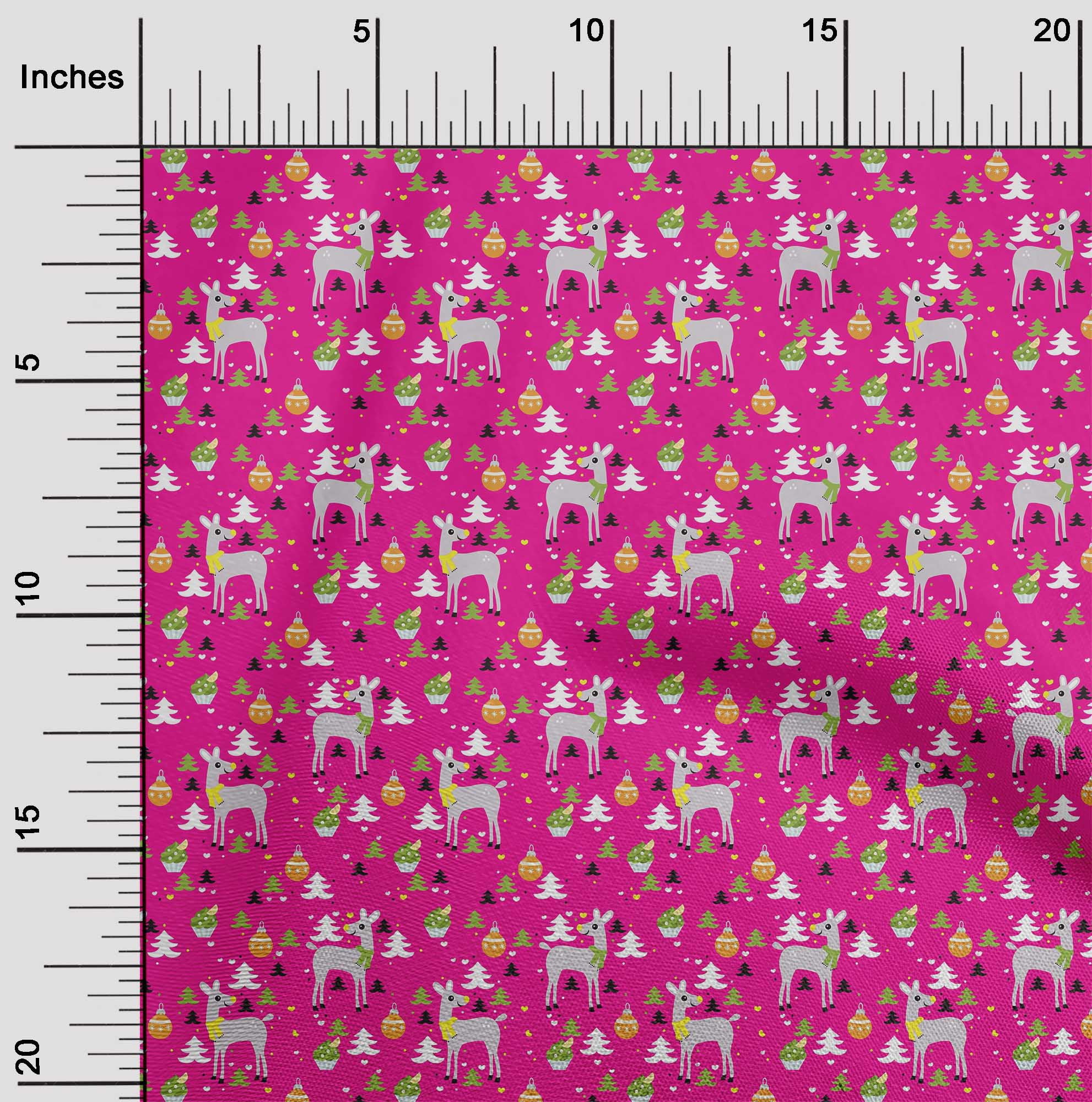 oneOone Viscose Chiffon Fuschia Pink Fabric Christmas Sewing Fabric By The Yard Printed Diy Clothing Sewing Supplies 42 Inch Wide
