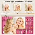 thumbnail image 4 of Ktaxon Large 47.2" Makeup Vanity with 3 Color Lights, Dressing Table with USB Charging Station, Pink, 4 of 9