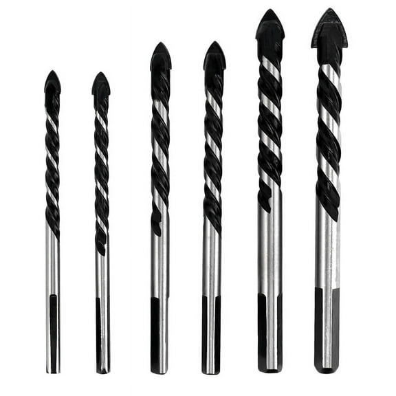 6PCS Ceramic Tile Drill Bits,Masonry Drill Bits Set for Glass, Brick, Concrete, Wood Tip for Wall Mirror and Ceramic Tile with size 6, 6, 8, 8,10,12mm