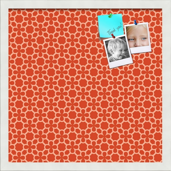 PinPix ArtToFrames 16x16 Custom Cork Bulletin Board    Poster Board Has a Fabric Style Canvas Finish, Framed in Satin White Frame (PinPix-597)