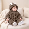 thumbnail image 5 of Agkizg Baby Girls Hooded Fleece Footed Romper, Full Length Plushes Jumpsuit, Thick Warm Infant Winter Outfit, 5 of 6