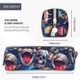 thumbnail image 3 of Cauagu rock Skull blue record Print Leather Pencil Pen Case - Stationery Bag Portable Stationery Bag Big Capacity Pencil Pouch Cosmetic Organizer Bag for Men & Women, 3 of 7