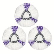 HomeTimes 3 Microfiber Mop Refills Compatible with O-Cedar 1 Tank EasyWring, Easy Floor Cleaning Mop Head Replacement, White and Purple ?