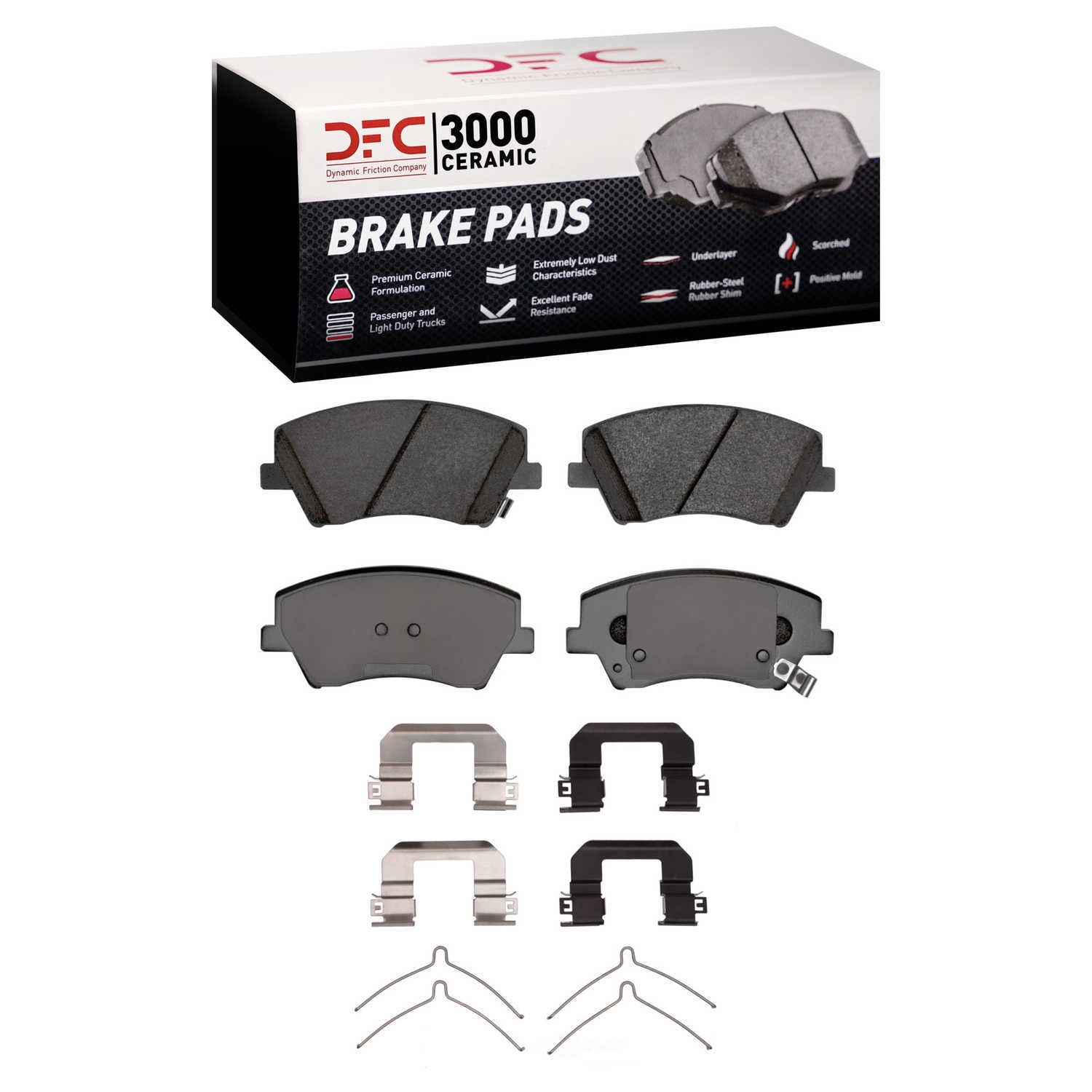 Dynamic Friction Company 1551-1912-01 DFC 5000 Advanced Brake Pads - Ceramic and Hardware Kit - OE