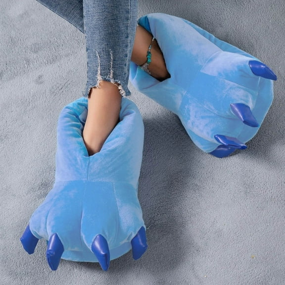 WOYY Women And Men Slippers Cute Claw Winter Warm Slipper Non Slip Indoor House Shoes