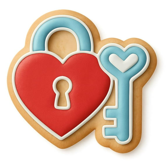 Love Lock and Key Cookie Cutter - 4x3.4" Fun Romantic Baking Set