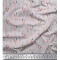thumbnail image 1 of Soimoi Gray Modal Satin Fabric Plant & Floral Decor Fabric Printed Yard 42 Inch Wide, 1 of 3