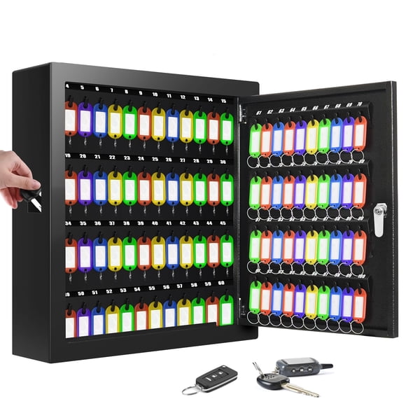 Caja de llaves Oepmoc con 100 llaves antirrobo, color negro