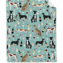 Cute Greyhound Dog Fleece Flannel Gift Blanket Lightweight Soft Throw Puppy Dog Lovers Gift Blanket for Women Men Funny Decoration Gift Blanket for Bed Couch Travel Outdoor 50''''x 60'''' for Teens