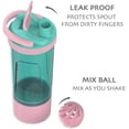 thumbnail image 7 of Sm:)e Protein Shaker Bottle, 24 oz, Pink, with Blender Balls Mixing Grids Flip-Top, 7 of 7
