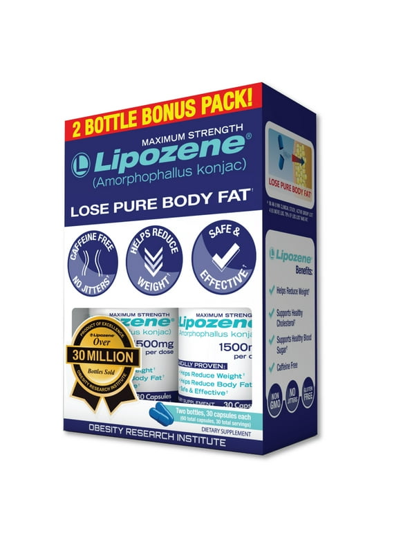 Lipozene Maximum Strength Weight Loss Supplement, 1500 mg, 60 Capsules