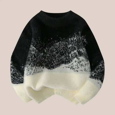 fnnxnal Little Girls 5T Cotton Knit Sweater - Black Soft for Sensitive Skin Breathable Round Neck Loose Fit Durable