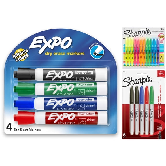Teacher Classroom Writing Pack Includes Sharpie Markers, Expo Dry Erase Markers, and Sharpie Highlighters