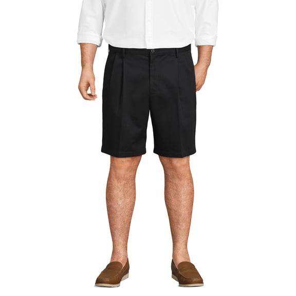 Lands' End Men's Big and Tall No Iron 9" Comfort Waist Pleated Front Chino Short