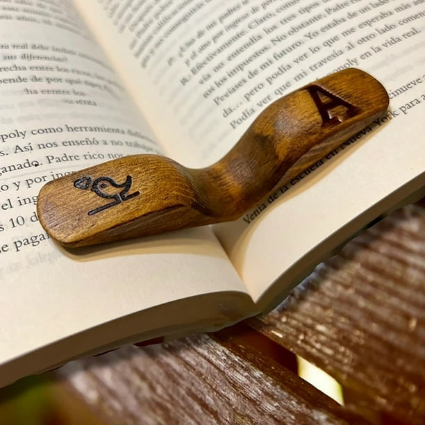 Oficina y papelería Marcador de pájaro de madera Clip de libro Prensa de pulgar portátil Marcador de libros Marcador