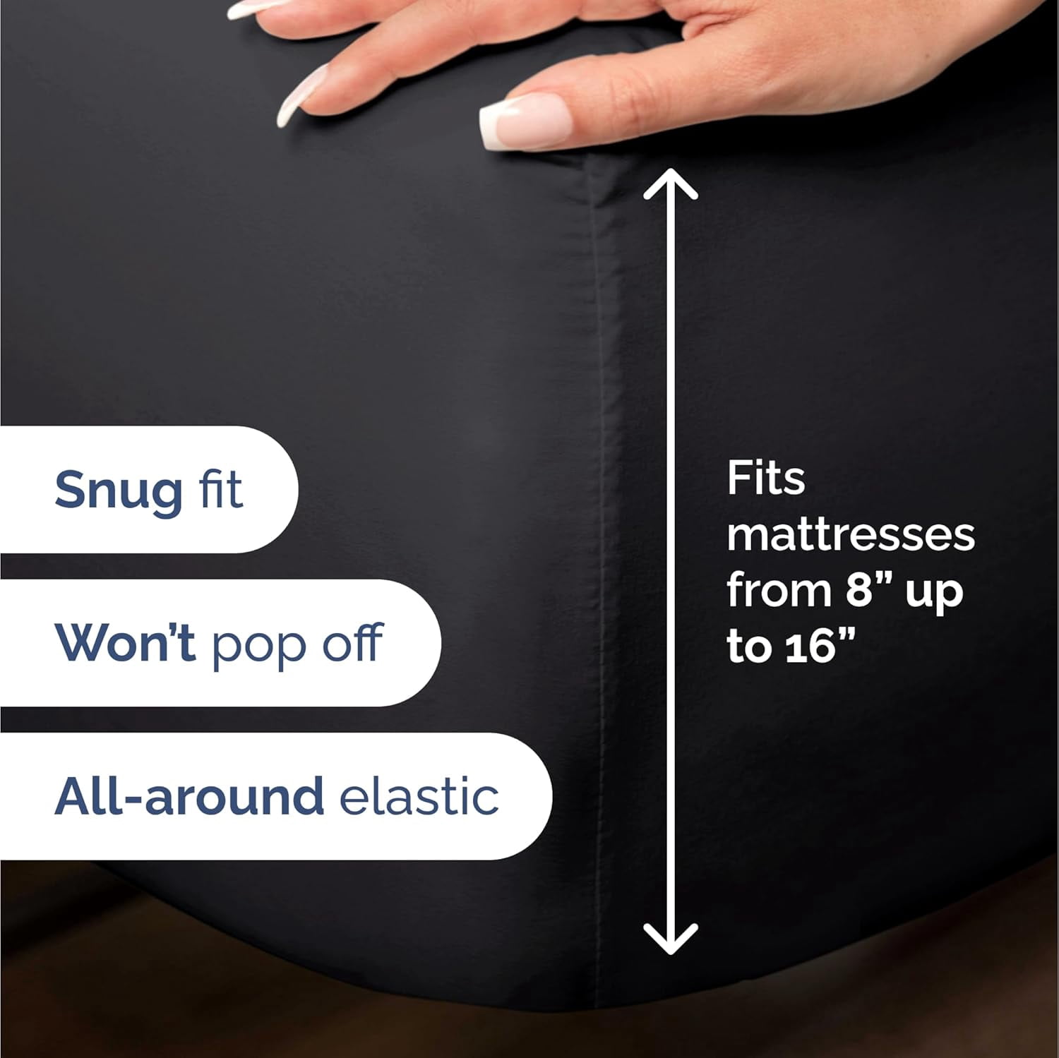 CGK Linens 4-Piece Luxury Bamboo Cooling Sheet Set - Queen Size 100% Bamboo Derived Rayon Premium Bed Sheets, Black