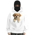 thumbnail image 2 of Quealent Pet Care Hoodie Fleece Petcare Hoodie Pet Carrier Hoodies Kangaroo Pouch Hoodies with Dog Cat Pouch For Women White for Size S, 2 of 6