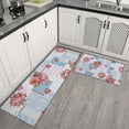 thumbnail image 2 of Pioneer Flower Floral Print Pattern Kitchen Rugs Sets Of 2,Anti Fatigue Kitchen Mat Rugs Non Slip Washable,Decorative Kitchen Floor Mats for Kitchen,Sink,Laundry,17"x30"+17"x47", 2 of 7